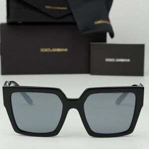 BRAND NEW D&G DG4446B 501/6G Black Gray Mirrored Black Square Women Sunglasses